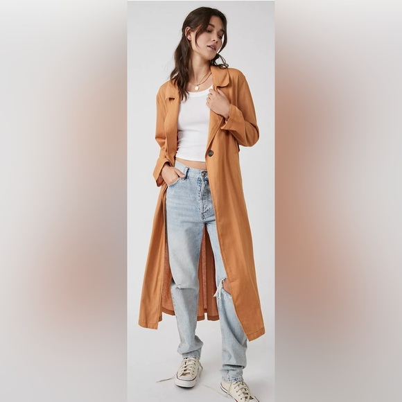 We The Free Jackets & Blazers - NWT Free People • We the Free Rae Linen Longline Duster XS